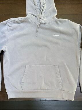 Hollister Light Gray Relaxed Fit Pullover Hoodie - XL